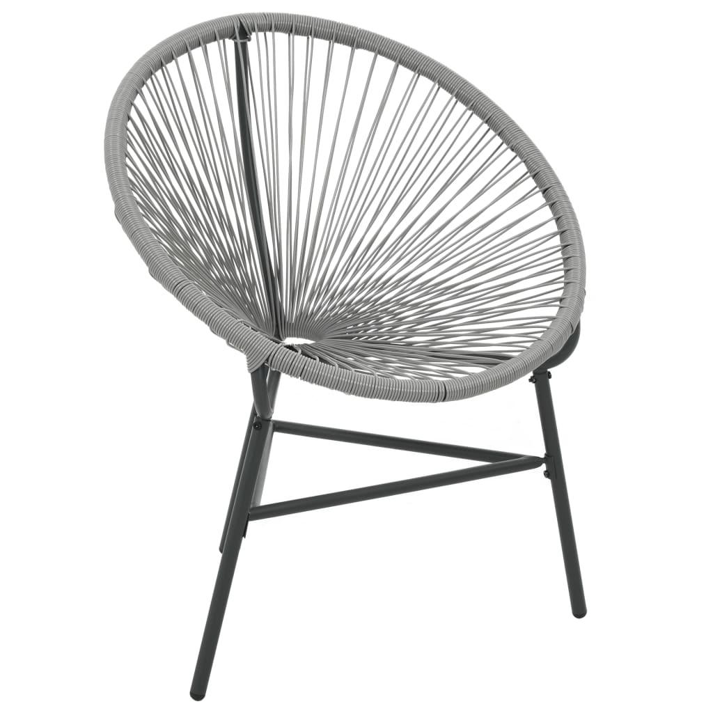 Garten-Mond-Stuhl Poly Rattan Grau - Pazzar.ch