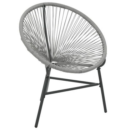 Garten-Mond-Stuhl Poly Rattan Grau - Pazzar.ch