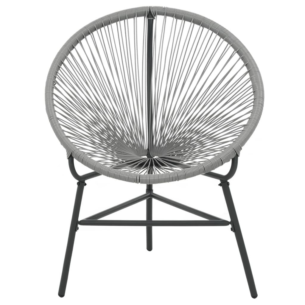Garten-Mond-Stuhl Poly Rattan Grau - Pazzar.ch