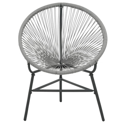Garten-Mond-Stuhl Poly Rattan Grau - Pazzar.ch