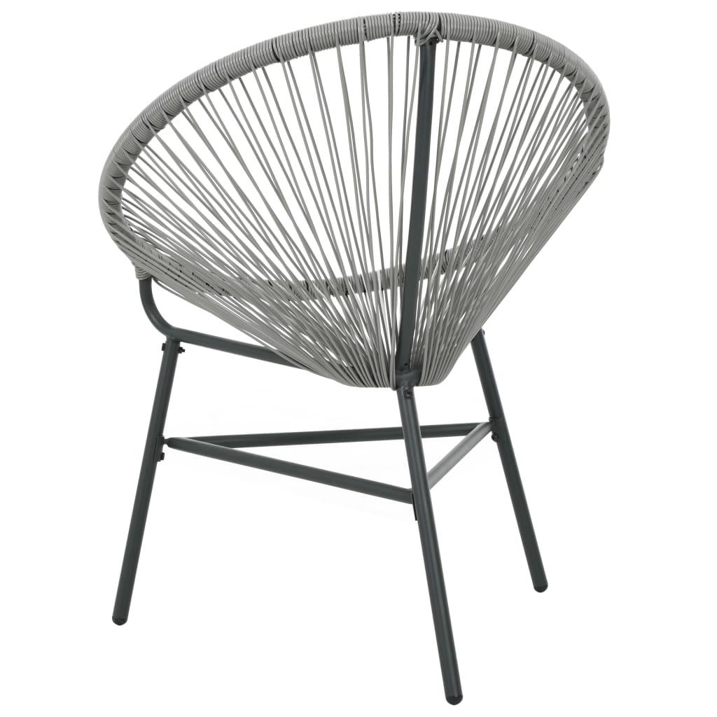 Garten-Mond-Stuhl Poly Rattan Grau - Pazzar.ch