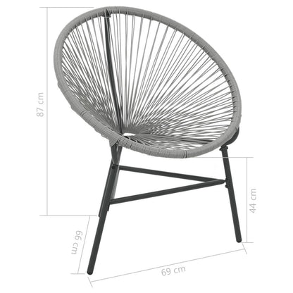 Garten-Mond-Stuhl Poly Rattan Grau - Pazzar.ch