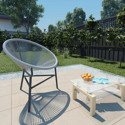 Garten-Mond-Stuhl Poly Rattan Grau - Pazzar.ch