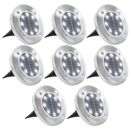 Solar-Bodenleuchten 8 Stk. LED Weiß - Pazzar.ch