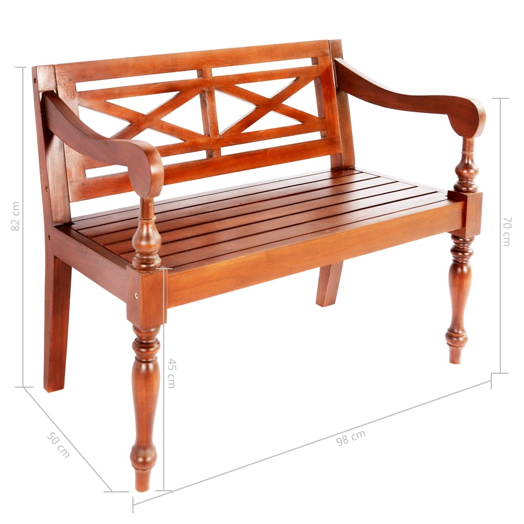 Batavia-Sitzbank 98 cm Mahagoni Massivholz Dunkelbraun - Pazzar.ch