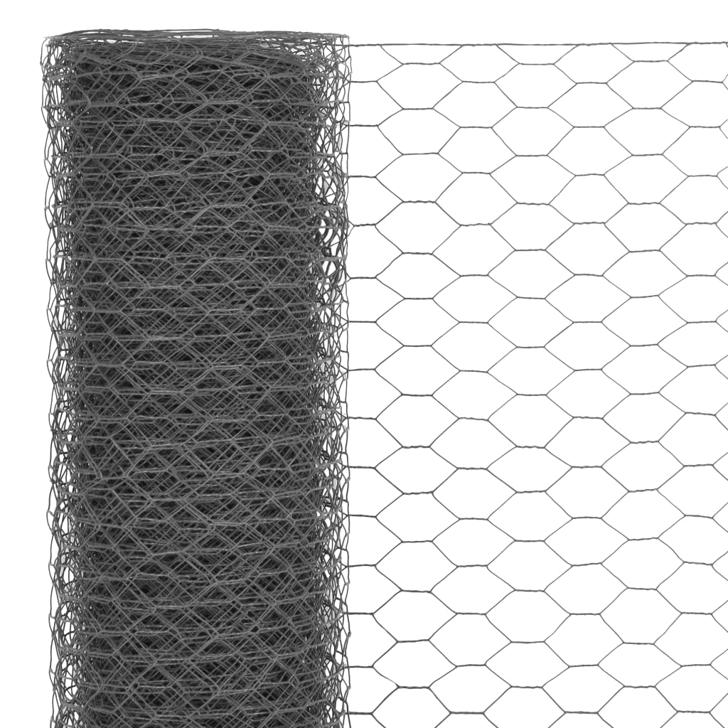 Drahtzaun Stahl mit PVC-Beschichtung 25x0,5 m Grau - Pazzar.ch