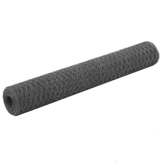 Drahtzaun Stahl mit PVC-Beschichtung 25x1 m Grau - Pazzar.ch