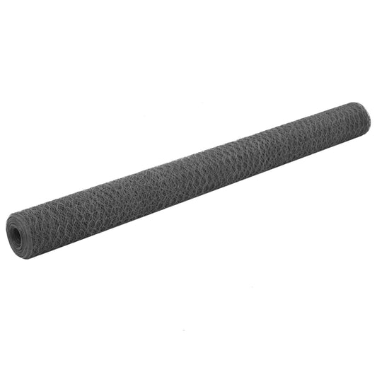 Drahtzaun Stahl mit PVC-Beschichtung 25x1,5 m Grau - Pazzar.ch