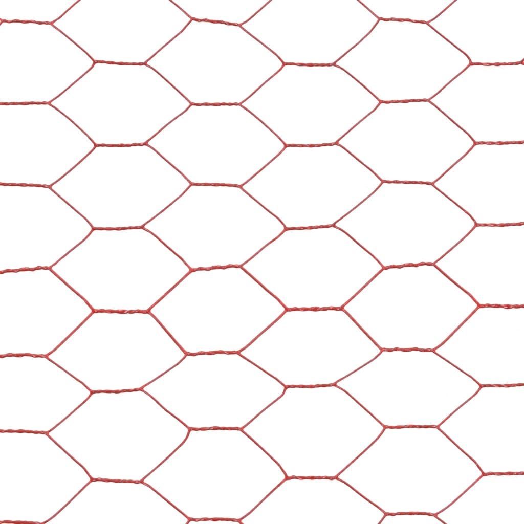 Drahtzaun Stahl mit PVC-Beschichtung 25x1 m Rot - Pazzar.ch