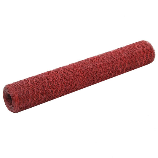 Drahtzaun Stahl mit PVC-Beschichtung 25x1 m Rot - Pazzar.ch