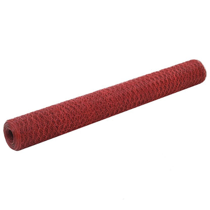 Drahtzaun Stahl mit PVC-Beschichtung 25x1,2 m Rot - Pazzar.ch
