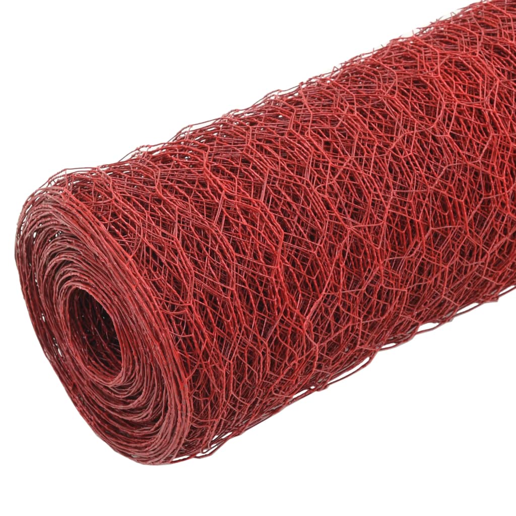 Drahtzaun Stahl mit PVC-Beschichtung 25x1,2 m Rot - Pazzar.ch