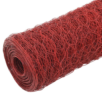 Drahtzaun Stahl mit PVC-Beschichtung 25x1,2 m Rot - Pazzar.ch