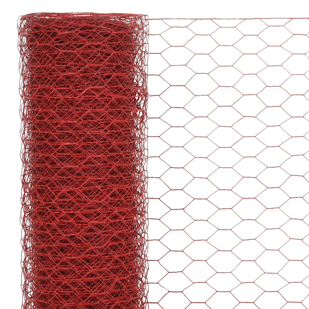 Drahtzaun Stahl mit PVC-Beschichtung 25x1,2 m Rot - Pazzar.ch