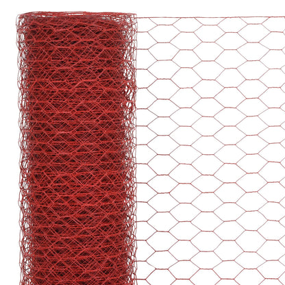 Drahtzaun Stahl mit PVC-Beschichtung 25x1,2 m Rot - Pazzar.ch