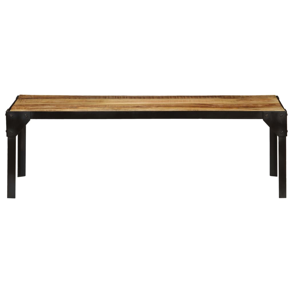 Couchtisch Raues Mango-Massivholz und Stahl 110 cm - Pazzar.ch