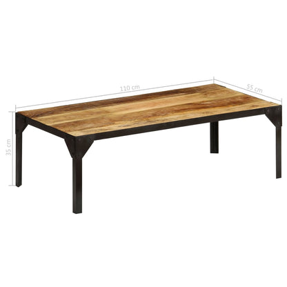 Couchtisch Raues Mango-Massivholz und Stahl 110 cm - Pazzar.ch