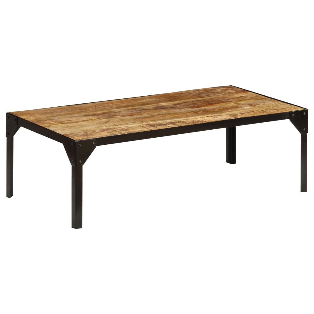Couchtisch Raues Mango-Massivholz und Stahl 110 cm - Pazzar.ch