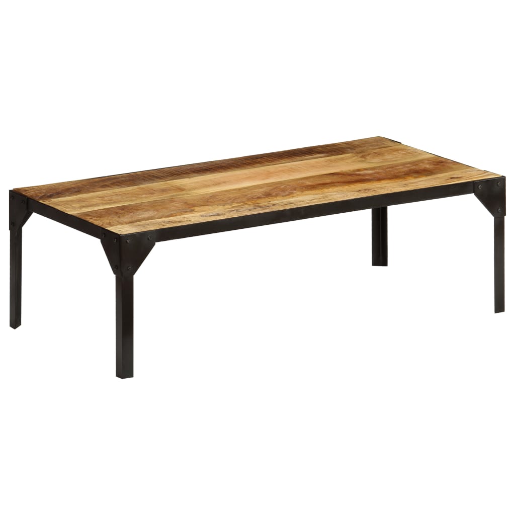 Couchtisch Raues Mango-Massivholz und Stahl 110 cm - Pazzar.ch