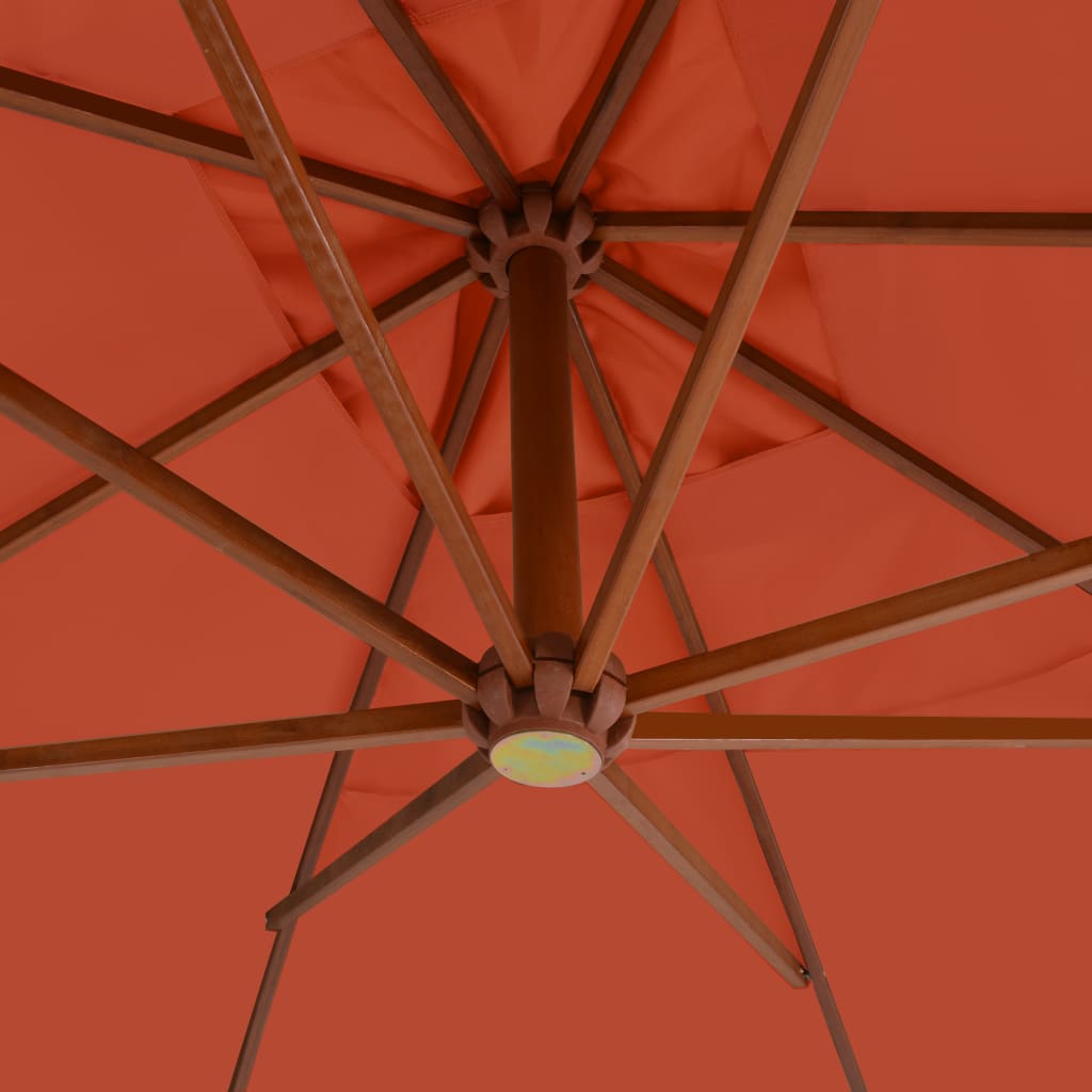 Ampelshirm mit Holzmast 400x300 cm Terrakotta-Rot - Pazzar.ch