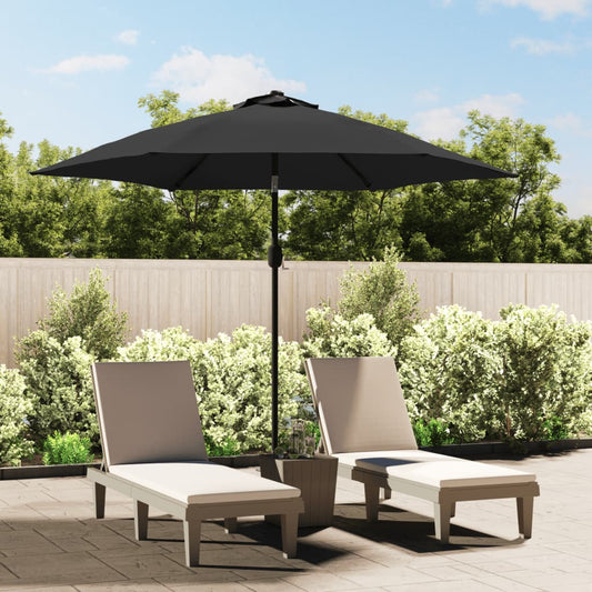 Sonnenschirm mit LED-Leuchten und Stahlmast 300 cm Anthrazit - Pazzar.ch