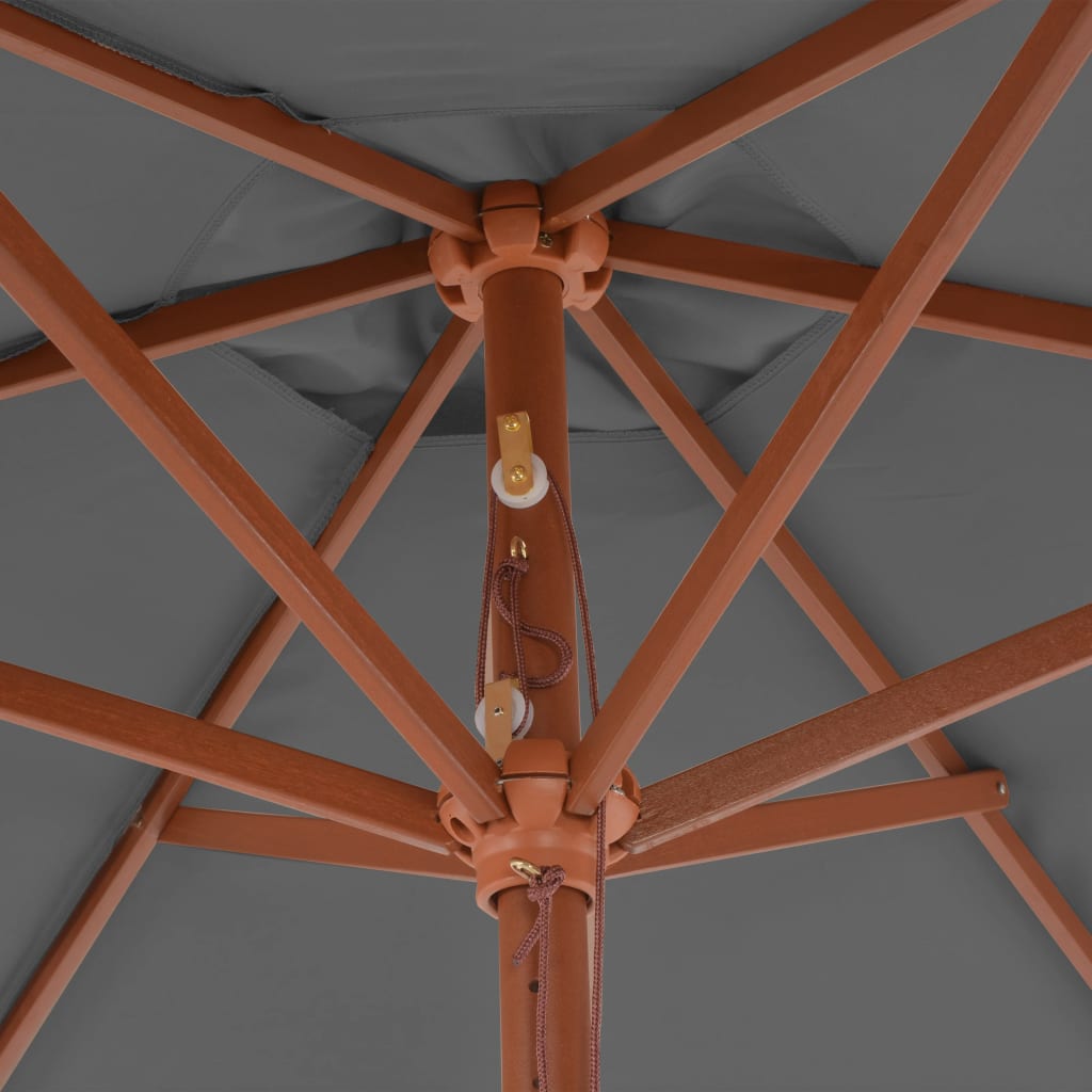 Sonnenschirm mit Holz-Mast 270 cm Anthrazit - Pazzar.ch