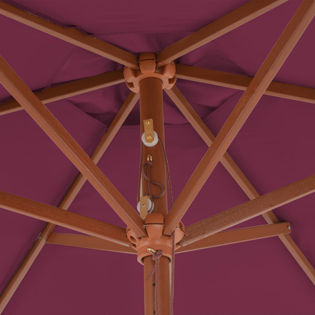 Sonnenschirm mit Holz-Mast 270 cm Bordeauxrot - Pazzar.ch