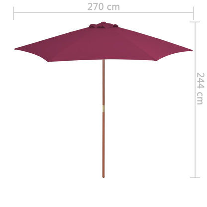 Sonnenschirm mit Holz-Mast 270 cm Bordeauxrot - Pazzar.ch