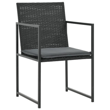 7-tlg. Garten-Essgruppe mit Auflagen Poly Rattan Schwarz - Pazzar.ch