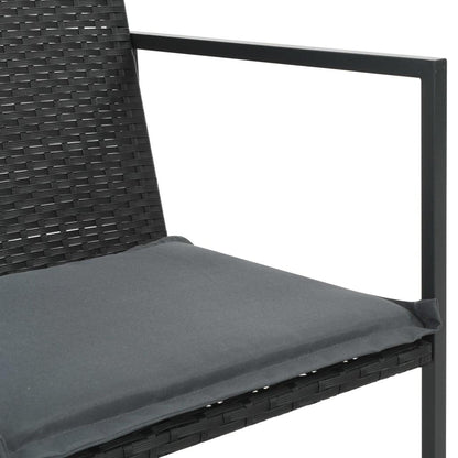 7-tlg. Garten-Essgruppe mit Auflagen Poly Rattan Schwarz - Pazzar.ch