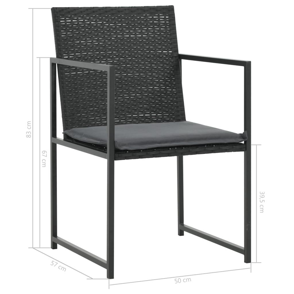 7-tlg. Garten-Essgruppe mit Auflagen Poly Rattan Schwarz - Pazzar.ch