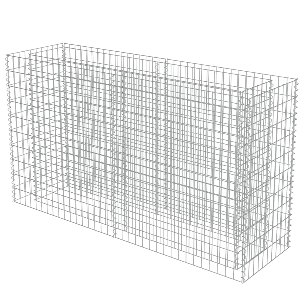 Gabionen-Hochbeet Verzinkter Stahl 180×50×100 cm - Pazzar.ch