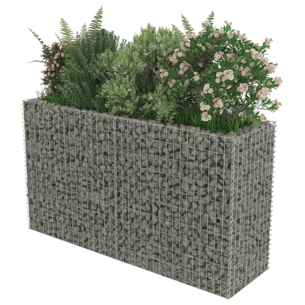 Gabionen-Hochbeet Verzinkter Stahl 180×50×100 cm - Pazzar.ch