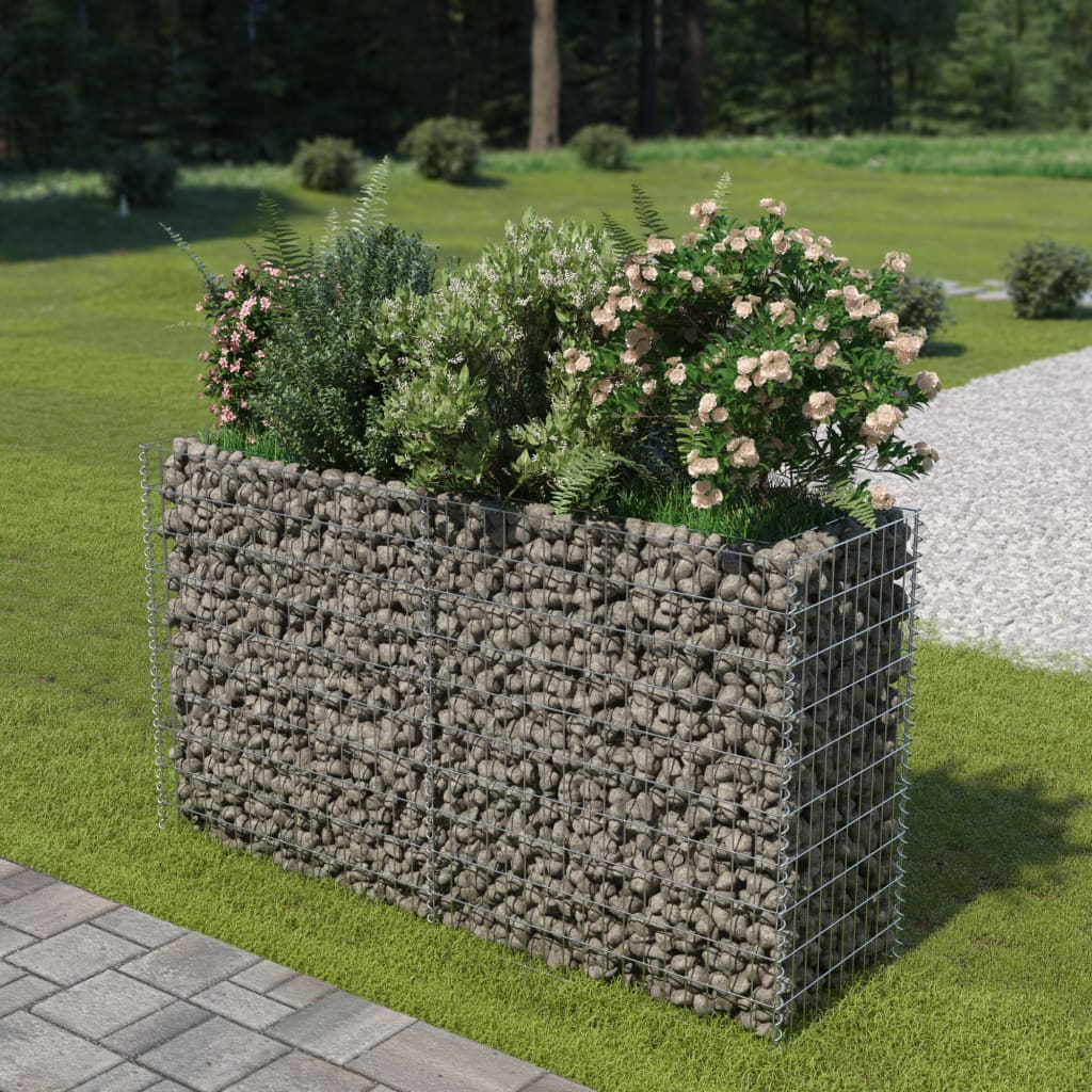 Gabionen-Hochbeet Verzinkter Stahl 180×50×100 cm - Pazzar.ch