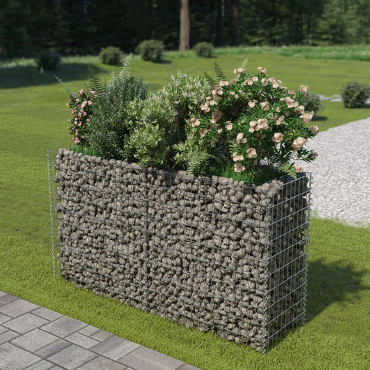 Gabionen-Hochbeet Verzinkter Stahl 180×50×100 cm - Pazzar.ch