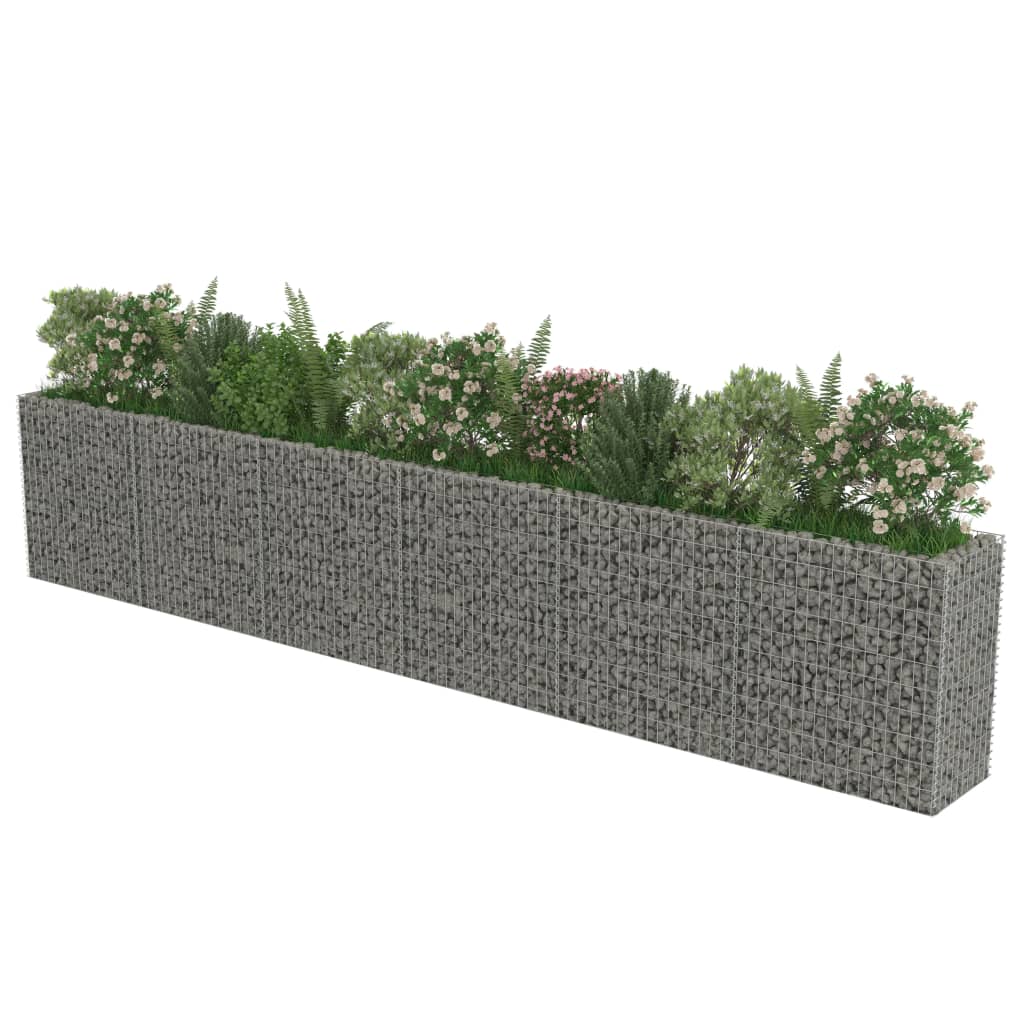 Gabionen-Hochbeet Verzinkter Stahl 540×50×100 cm - Pazzar.ch