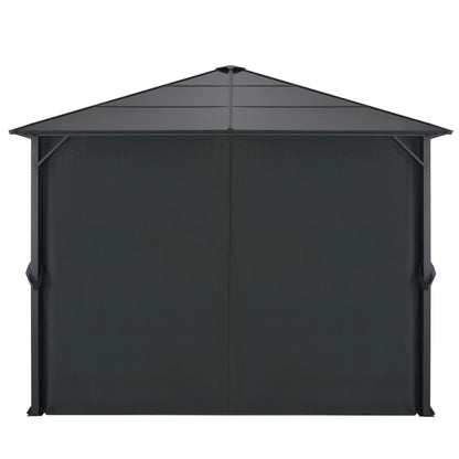 Gartenpavillon mit Vorhang Aluminium 3×3 m Schwarz - Pazzar.ch
