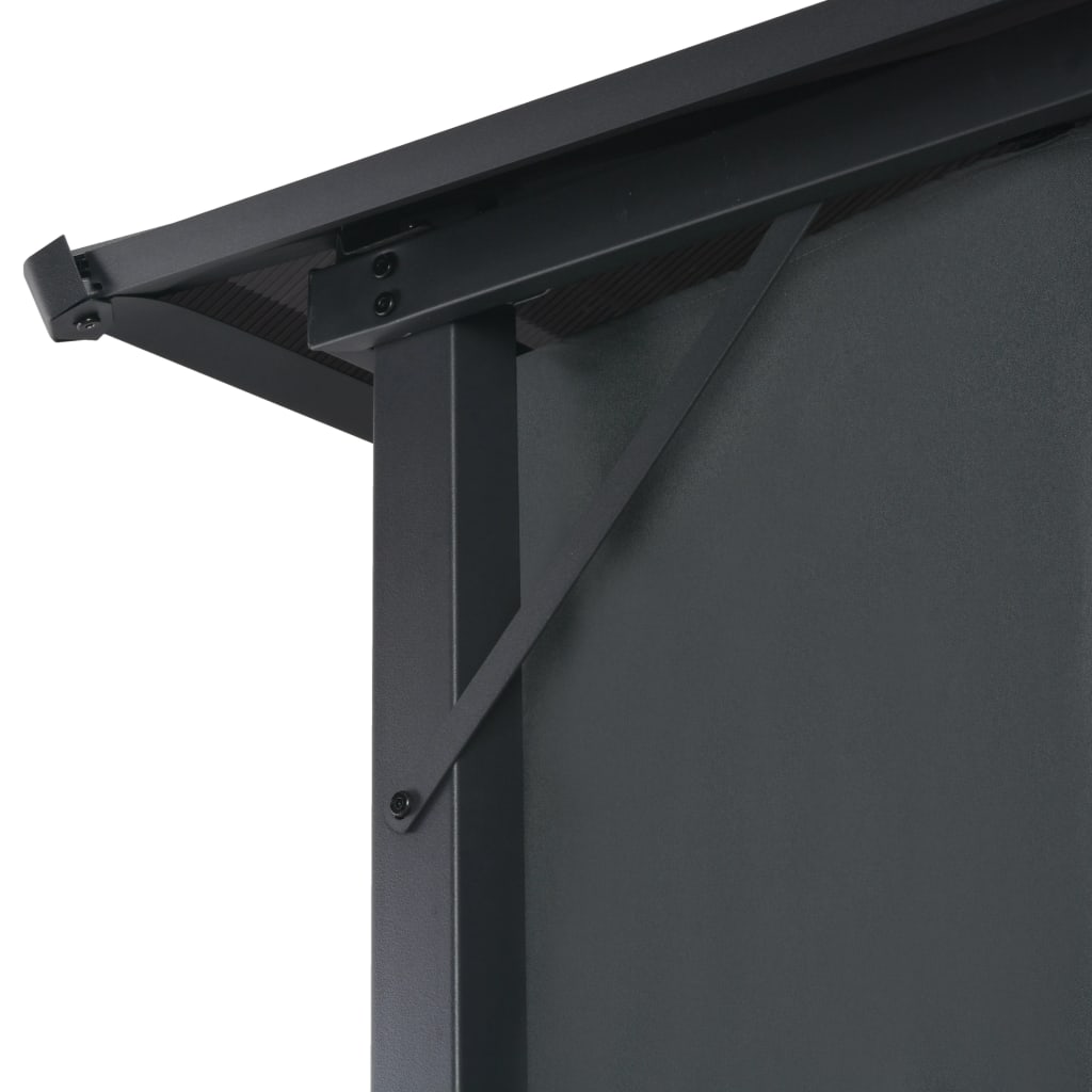 Gartenpavillon mit Vorhang Aluminium 3×3 m Schwarz - Pazzar.ch