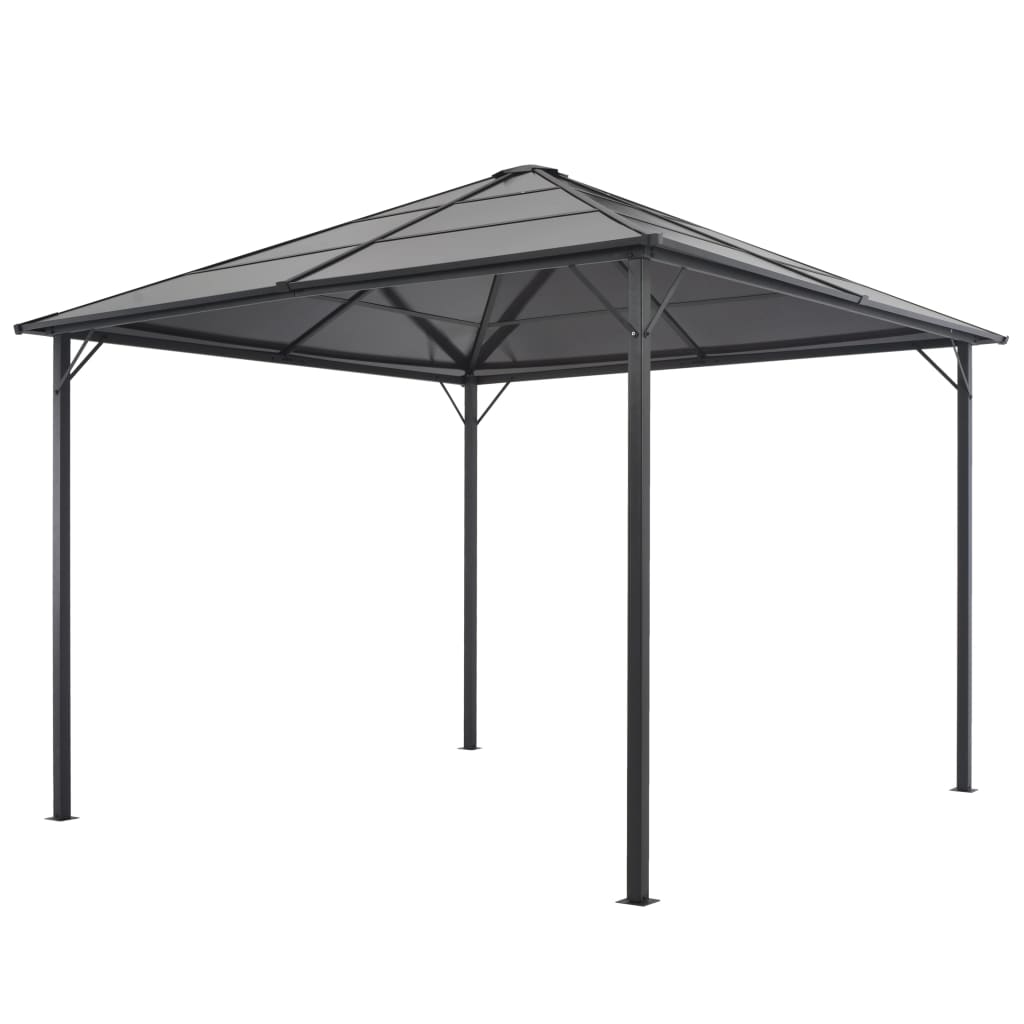 Gartenpavillon mit Dach Aluminium 3×3 m  Schwarz - Pazzar.ch