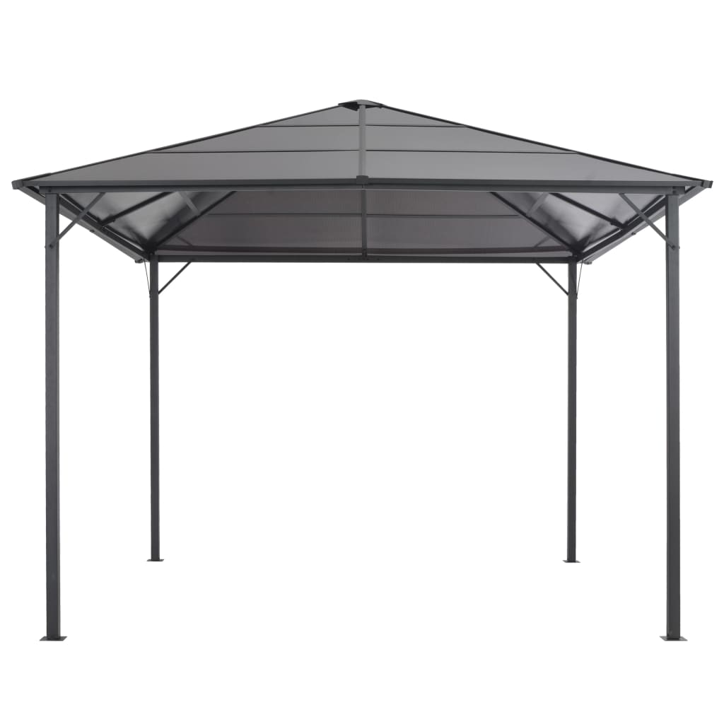 Gartenpavillon mit Dach Aluminium 3×3 m  Schwarz - Pazzar.ch