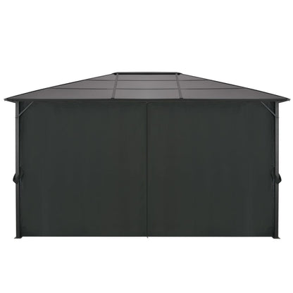 Gartenpavillon mit Vorhang Aluminium 4×3×2,6 m  Schwarz - Pazzar.ch