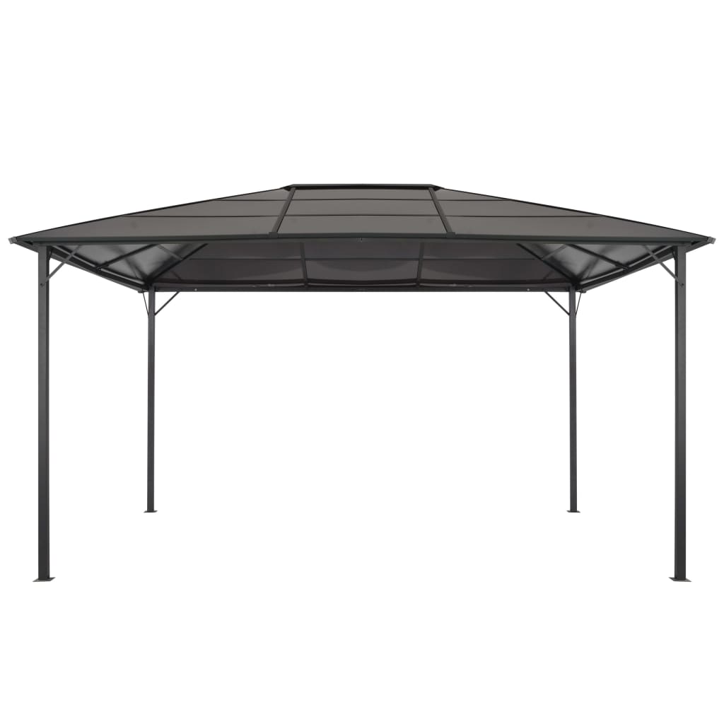 Gartenpavillon mit Dach Aluminium 4×3×2,6 m Schwarz