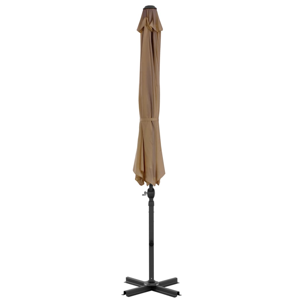 Ampelschirm mit Aluminium-Mast 300 cm Taupe