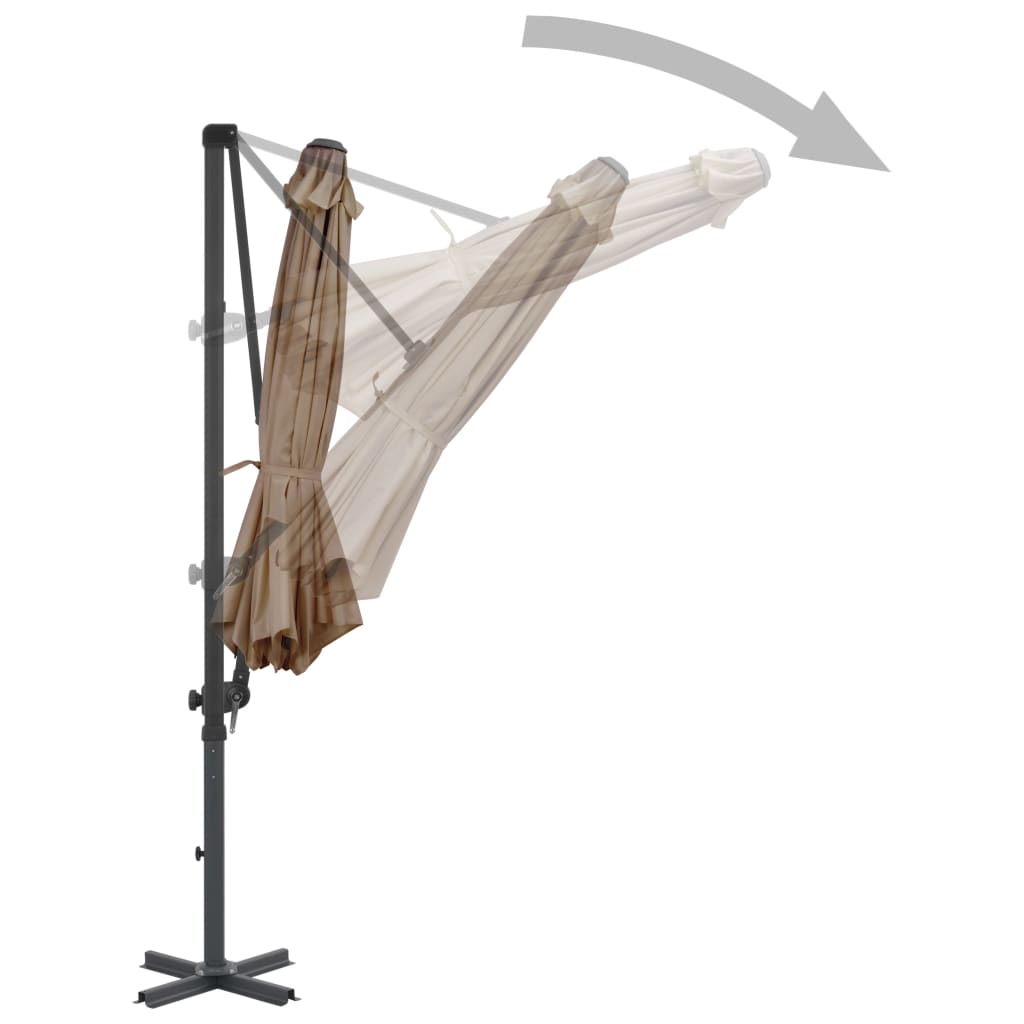 Ampelschirm mit Aluminium-Mast Taupe 300 cm - Pazzar.ch