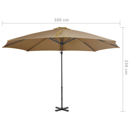 Ampelschirm mit Aluminium-Mast Taupe 300 cm - Pazzar.ch