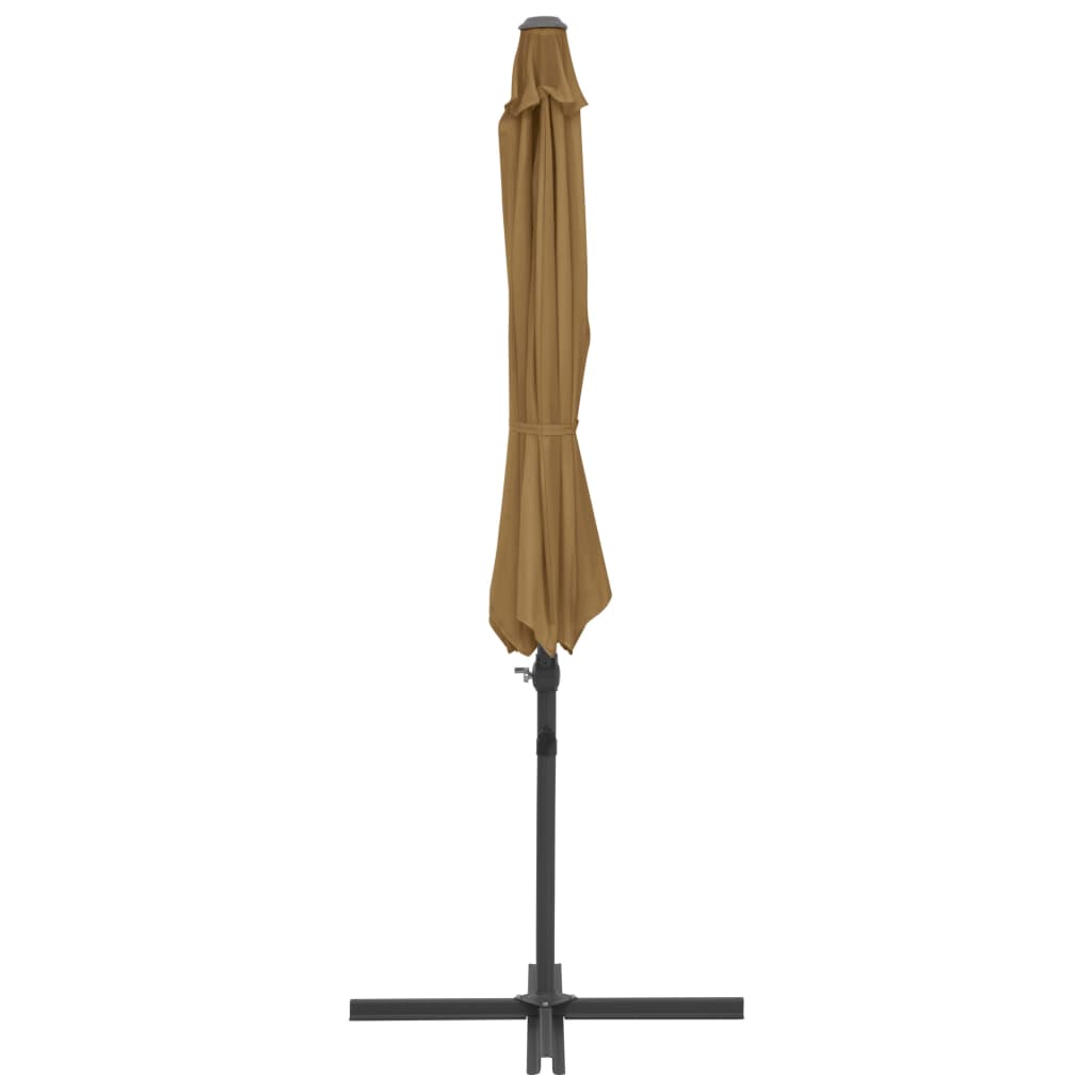 Ampelschirm mit Stahl-Mast 300 cm Taupe