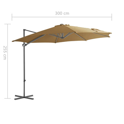 Ampelschirm mit Stahlmast Taupe 300 cm - Pazzar.ch