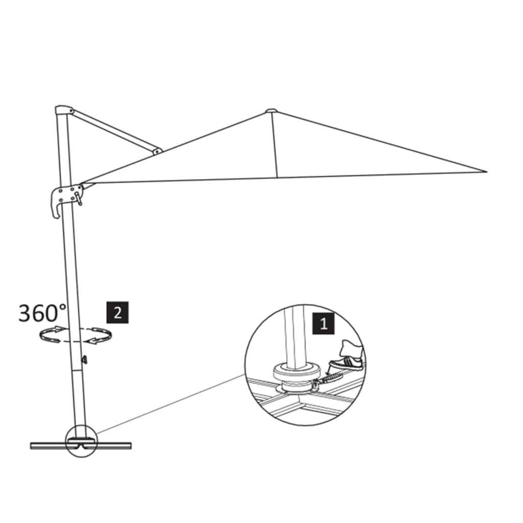 Ampelschirm mit Aluminium-Mast Taupe 300 x 300 cm - Pazzar.ch
