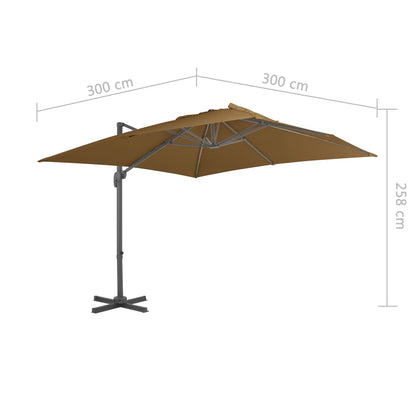 Ampelschirm mit Aluminium-Mast Taupe 300 x 300 cm - Pazzar.ch