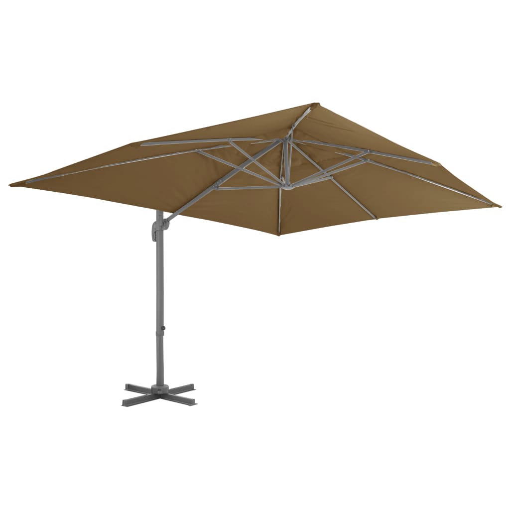 Ampelschirm mit Aluminium-Mast 400x300 cm Taupe - Pazzar.ch